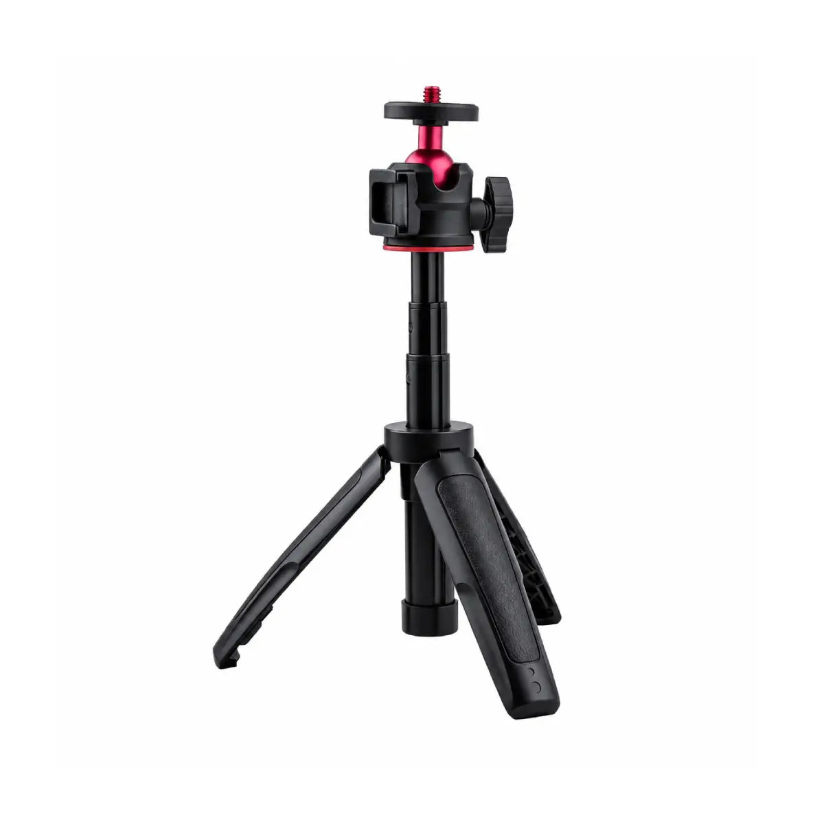 AeroFocus mini cold shoe tripod opened in tabletop mode for action cameras