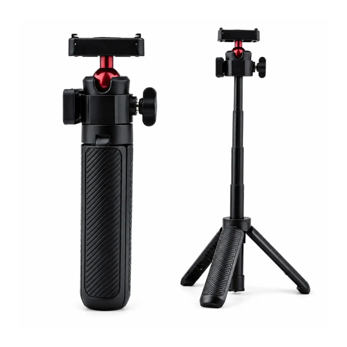 AeroFocus DJI Osmo 360 II magnetic tripod shown opened and folded