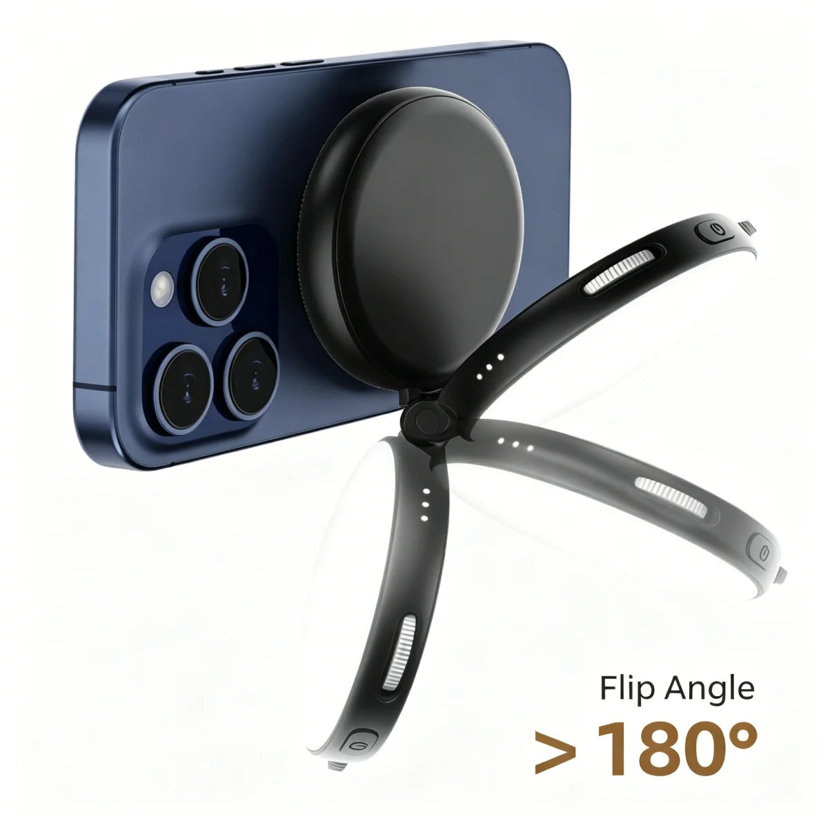 180 degree flip magnetic phone fill light with adjustable lighting angle