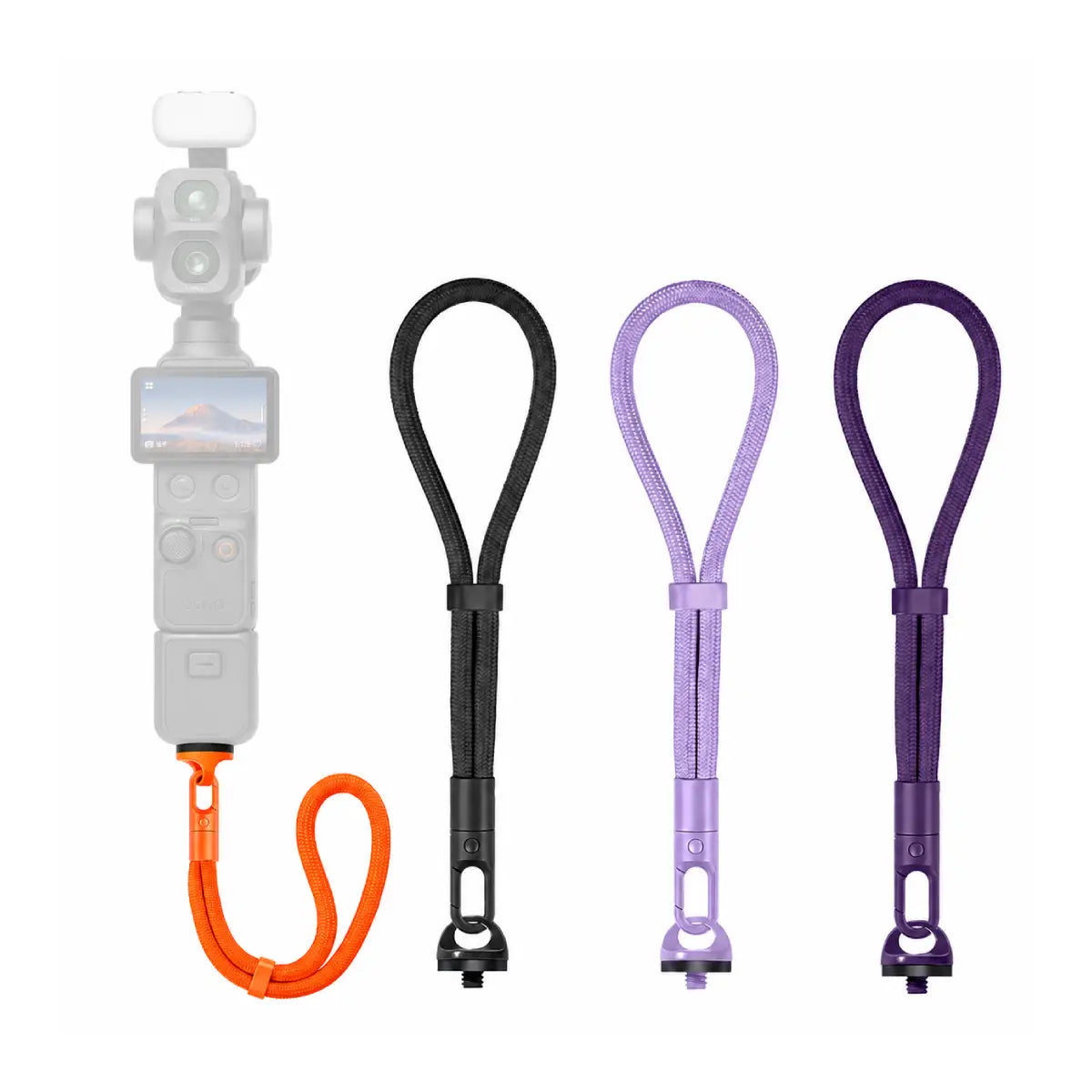AeroFocus self-locking wrist strap for DJI Osmo Pocket 4P Pocket 4 and Pocket 3 with 1/4 inch screw adapter