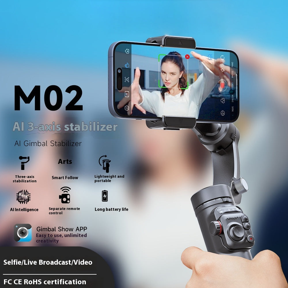 AI 3-axis smart gimbal stabilizer for smartphones by AeroFocus