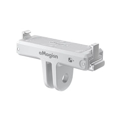 Alpine White aMagisn magnetic quick release mount for Insta360 GO Ultra, designed to perfectly match the white camera body.