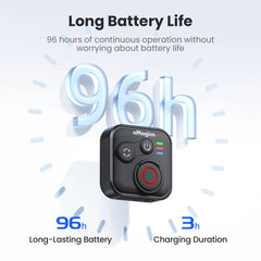 96 hours long-lasting battery life and 3h fast charging for action camera remote.