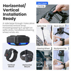 Versatile mounting options: Vertical and Horizontal wrist mount for vlogging.