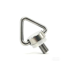 Detailed view of the silicone protection layer on the DJI controller mount screw.