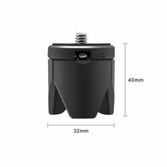 Aluminum mini tripod dimensions 40 by 32 by 32 mm
