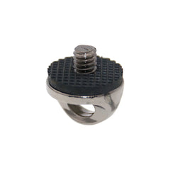 Universal camera strap screw with metal D-ring and 1/4 inch thread.