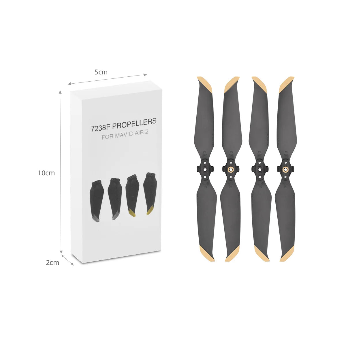 Black and gold edge 7238F propellers for DJI AIR 2S and AIR 2
