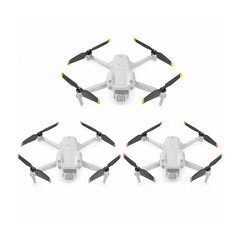 DJI AIR 2S drone with black gold silver and orange edge propellers installed