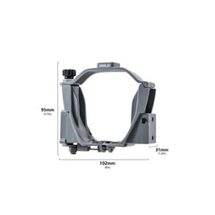 Technical dimensions and size chart for the DJI Air 3S aerial delivery device.