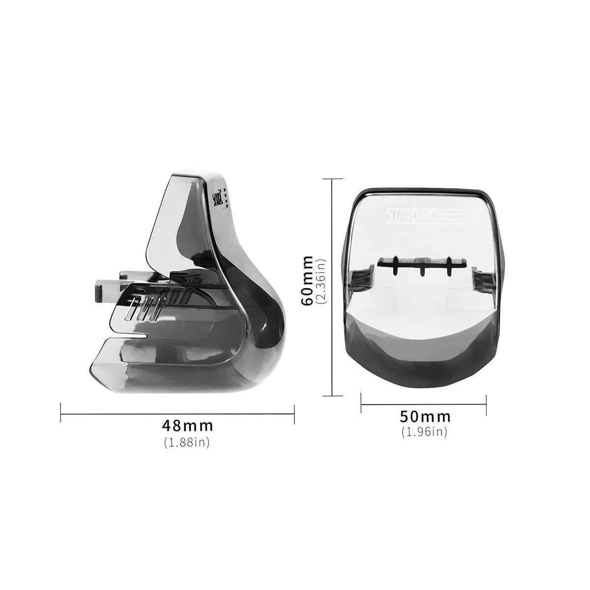 Technical dimensions and size chart for the DJI Air 3S gimbal cover.