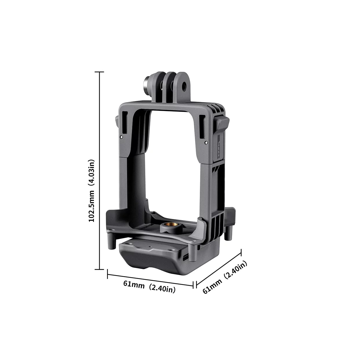 Technical dimensions and size chart for the DJI Avata 2 dropper device.