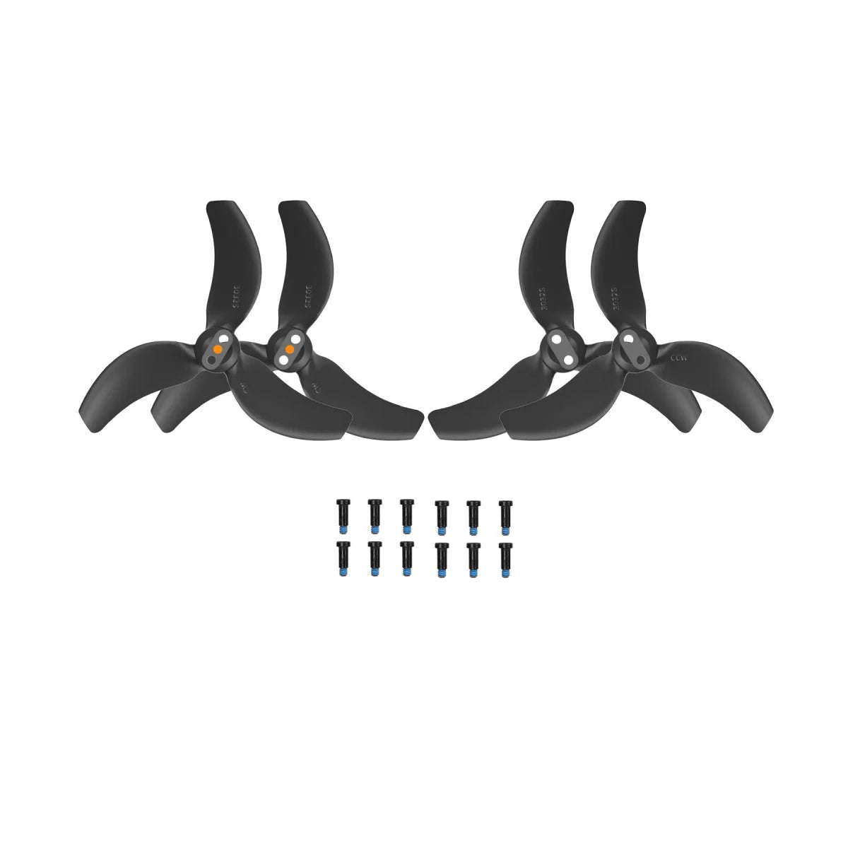 DJI AVATA 2 black propellers set installed on drone