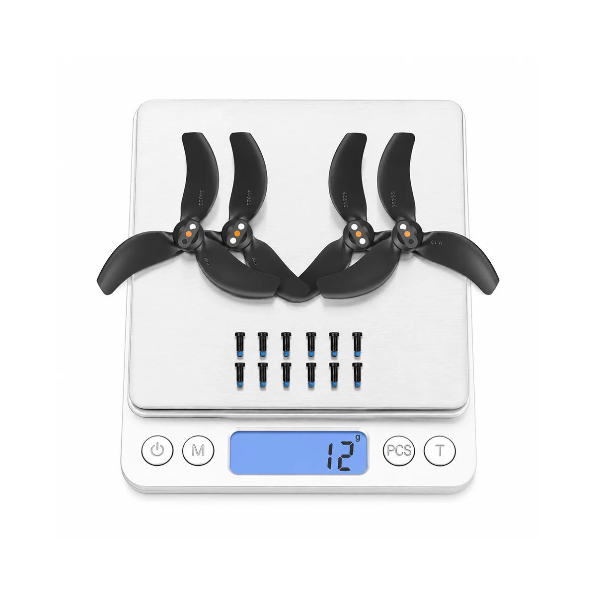 DJI AVATA 2 propellers showing net weight 12g for two pairs