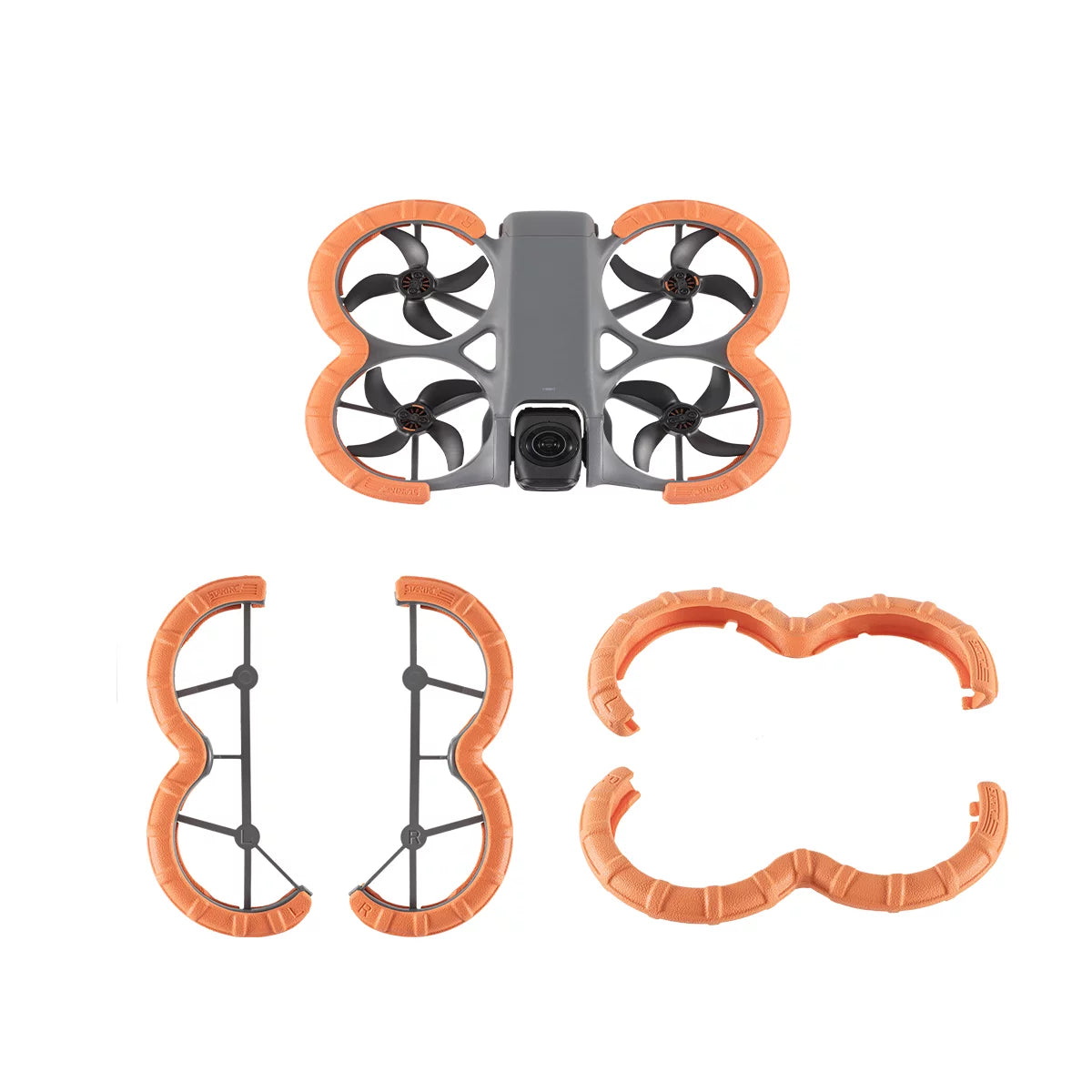 STARTRC DJI Avata 360 bumper guard invisible protection ring in orange.