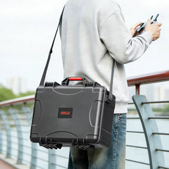 Rugged DJI Avata 360 travel suitcase with an adjustable heavy-duty strap.