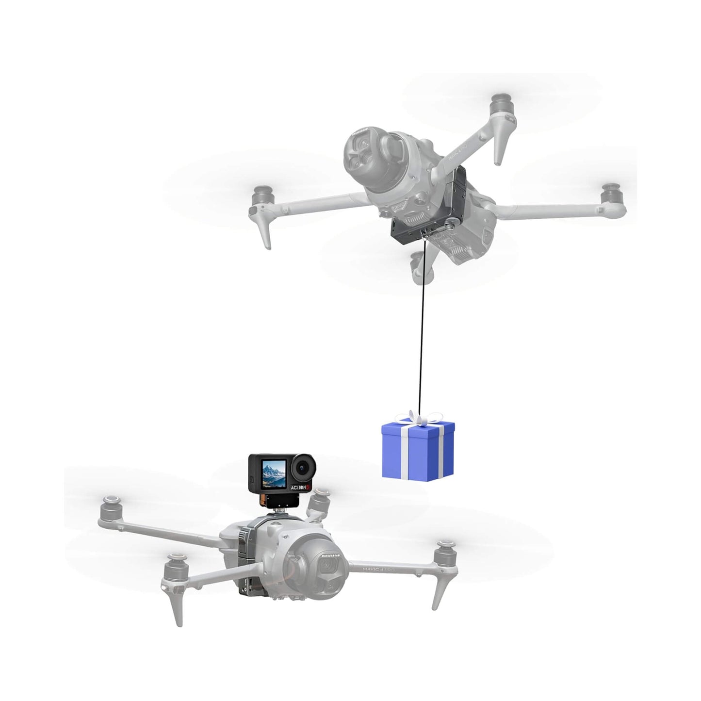 DJI Mavic 4 Pro air dropping system with STARTRC expansion mount accessory