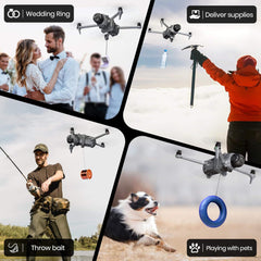 DJI Mavic 4 Pro air dropping system for outdoor delivery and fishing use