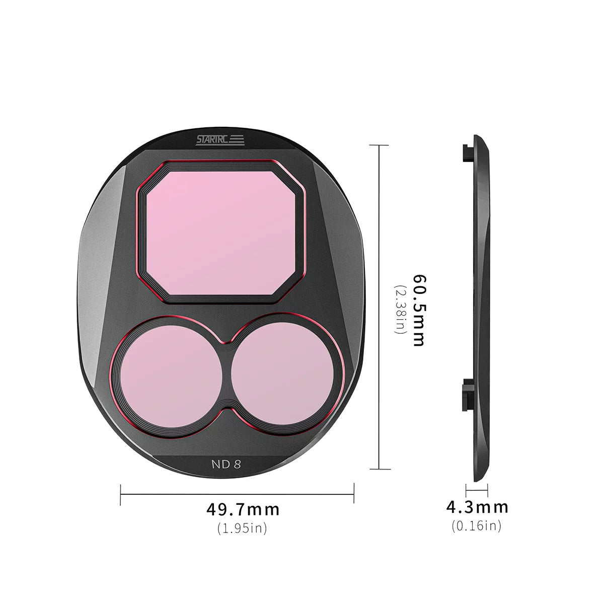DJI Mavic 4 Pro filter size 60.5 by 49.7 by 4.3mm
