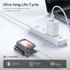Charging time and 70-minute battery life of DJI Neo 2 auxiliary light.