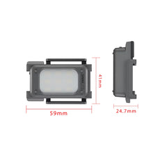 Technical dimensions of DJI Neo 2 10mm leg extensions.