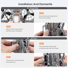 Easy snap-on installation guide for DJI Neo 2 height extender.
