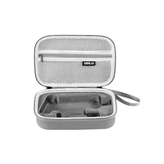 Empty interior of DJI OM 8 gimbal protective bag showing molded inserts.