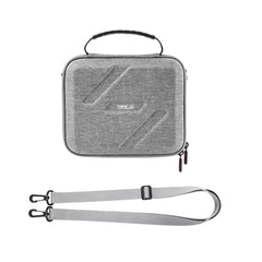 Package contents of DJI OM 8 nylon storage case including shoulder strap.