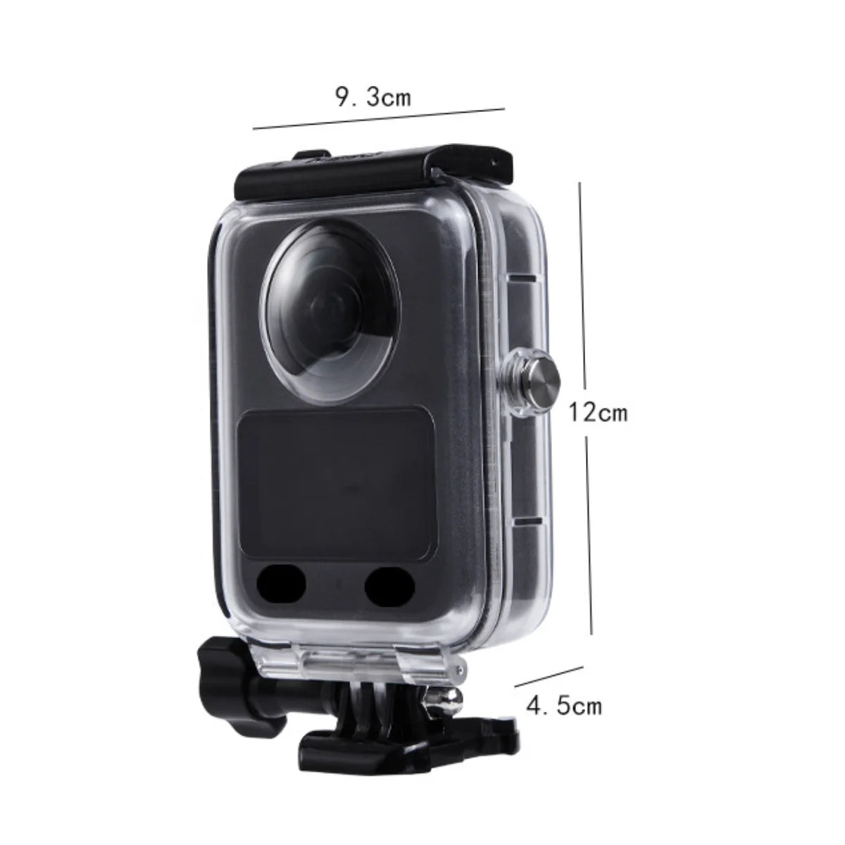 Detailed technical specifications and dimensions for DJI Osmo 360 case.