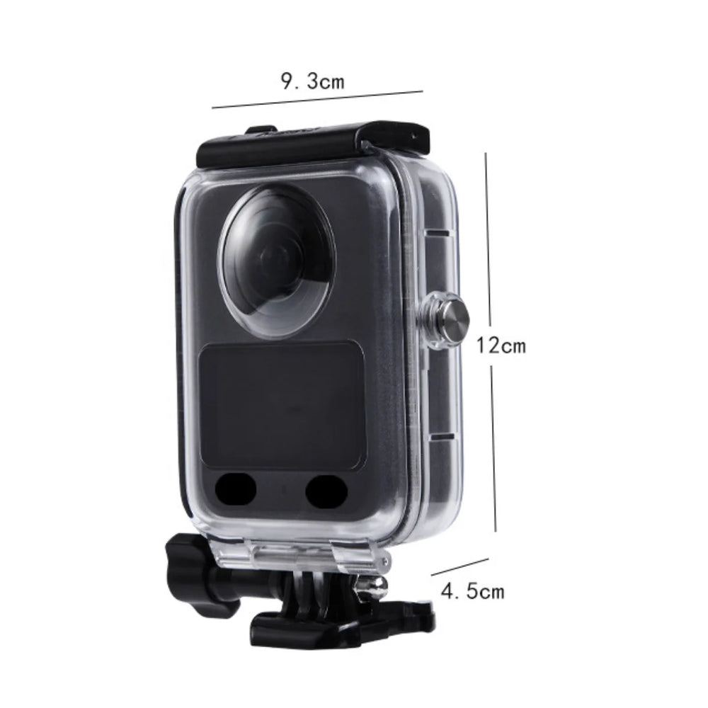 Detailed technical specifications and dimensions for DJI Osmo 360 case.