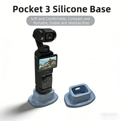 Blue silicone stand base for DJI Osmo Pocket 3.