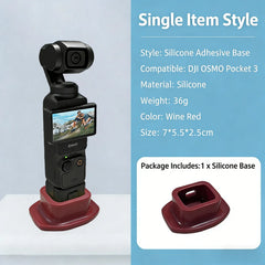 Burgundy (Wine Red) silicone stand base for DJI Osmo Pocket 3.