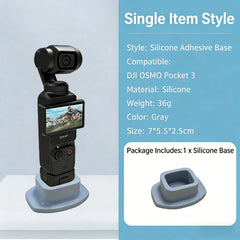 Gray silicone stand base for DJI Osmo Pocket 3.