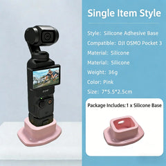 Pink silicone stand base for DJI Osmo Pocket 3.