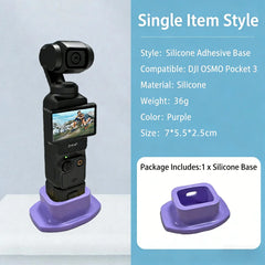 Purple silicone stand base for DJI Osmo Pocket 3.