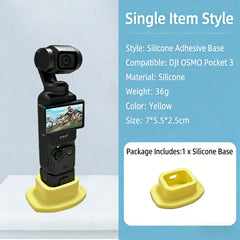 Yellow silicone stand base for DJI Osmo Pocket 3.