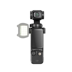 Mini fill light for DJI Pocket 3 mounted on a gimbal camera.