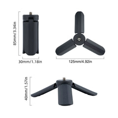 Size and dimension chart of the 90mm compact camera stand.