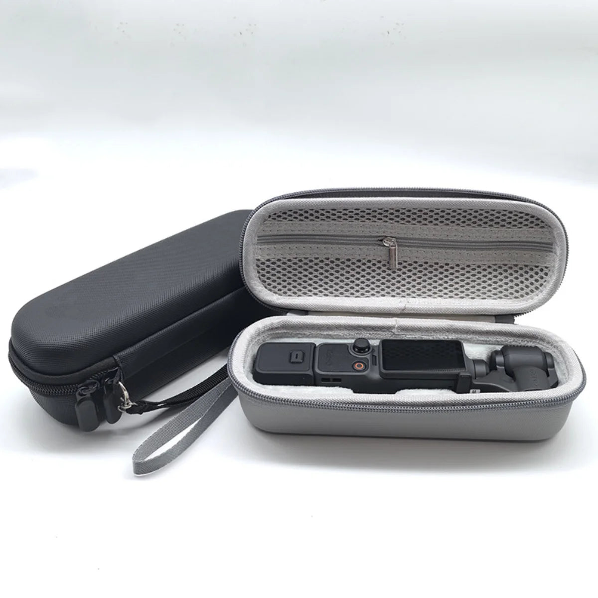 Wholesale DJI Pocket 4 stand-alone pouch in classic business black and grey.