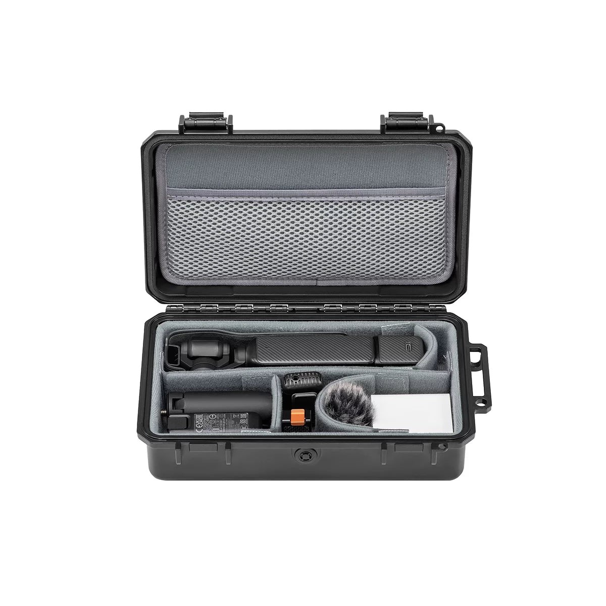 DJI Pocket 4 Creator Combo securely stored in the DIY mini case.