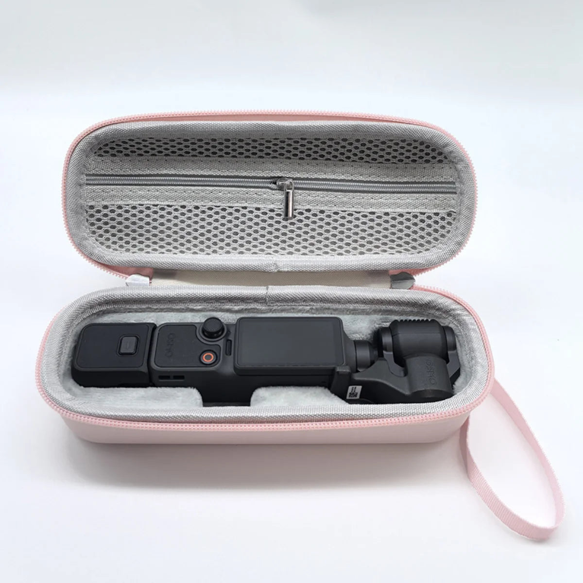 Pink DJI Pocket 4 case loaded with a single unit for female vloggers.
