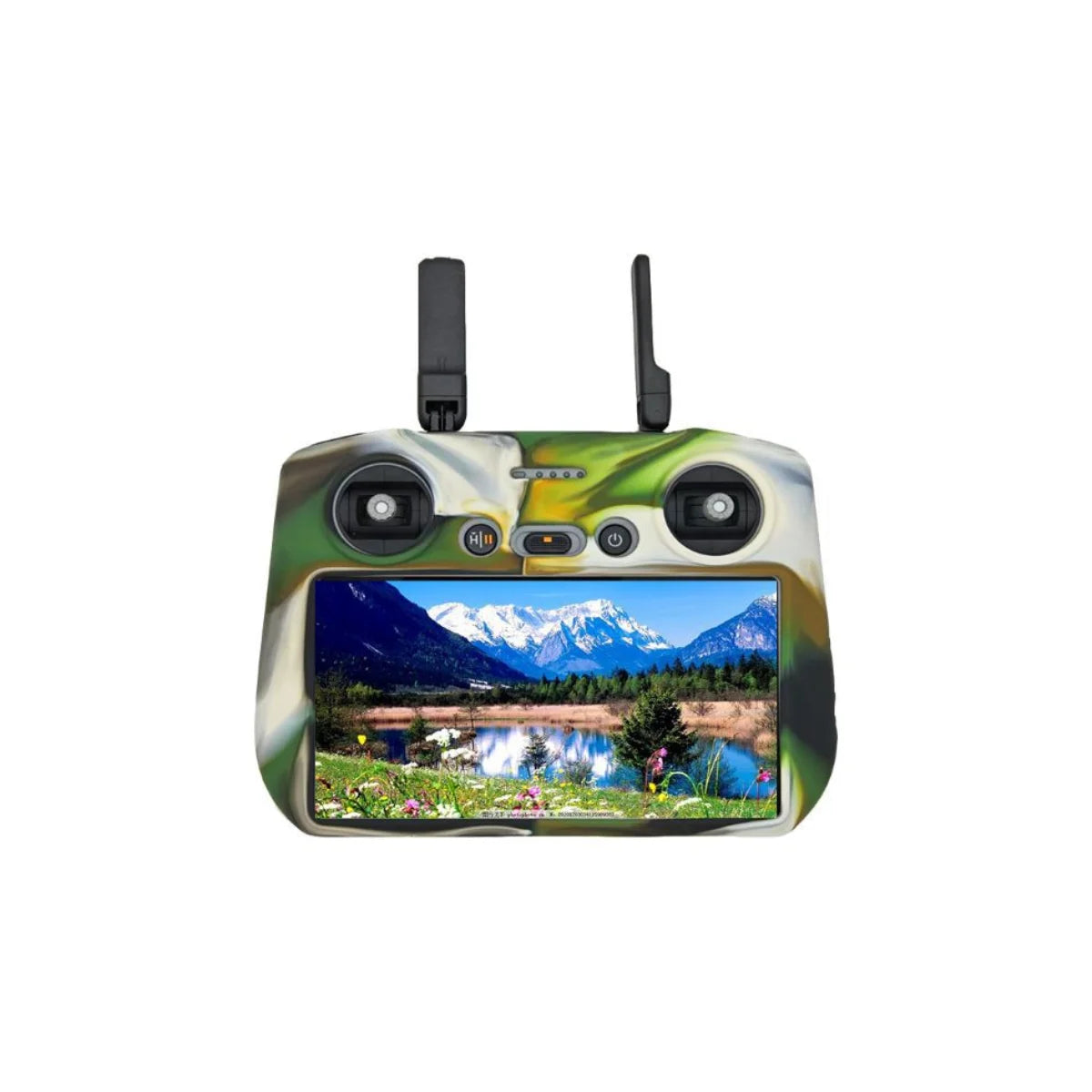 Camouflage style silicone remote controller cover for DJI RC 2 smart controller.