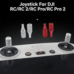 AeroFocus CNC aluminum alloy thumb sticks for DJI RC 2 and RC Pro controllers.