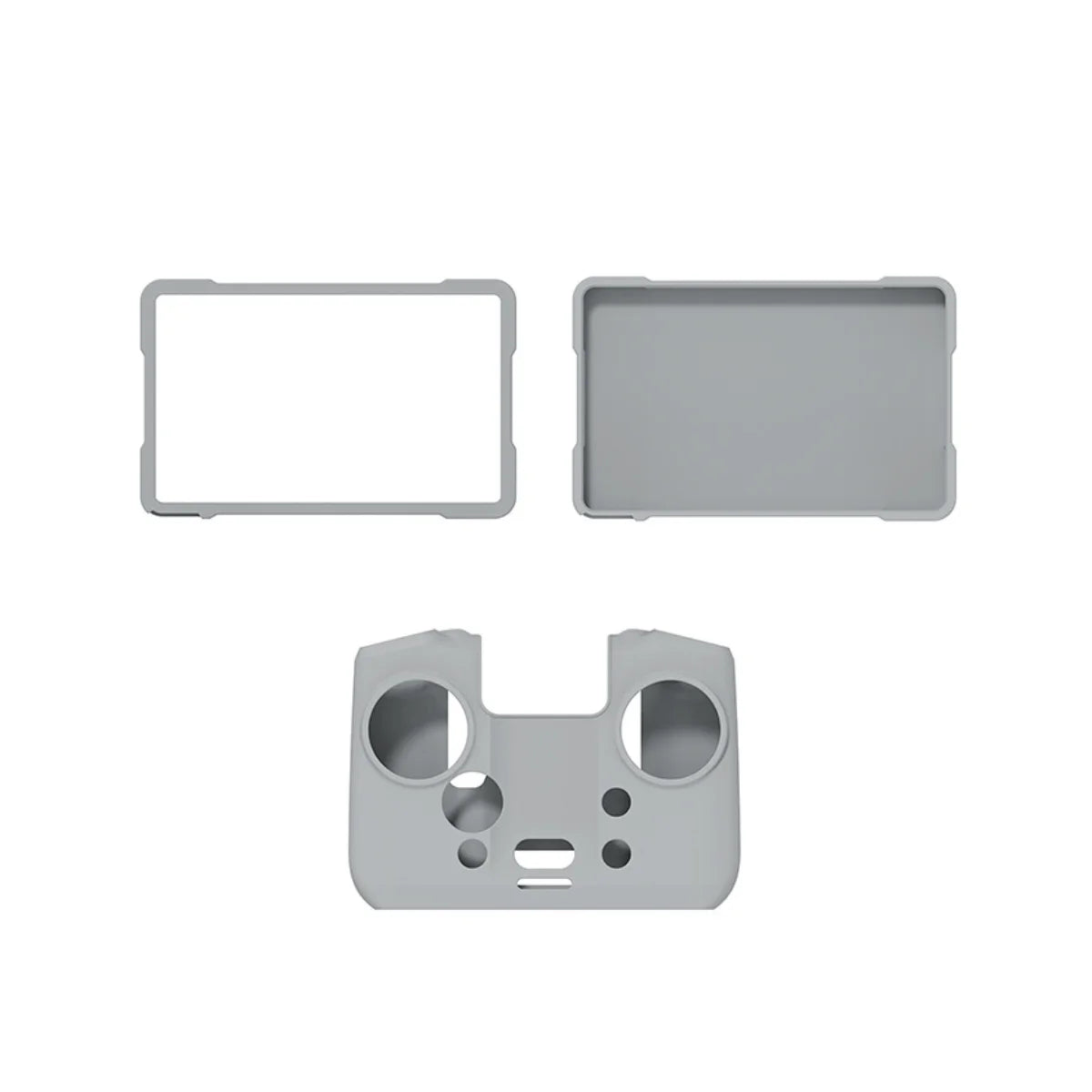 Sleek grey DJI RC Pro 2 silicone skin with precision screen frame protection.