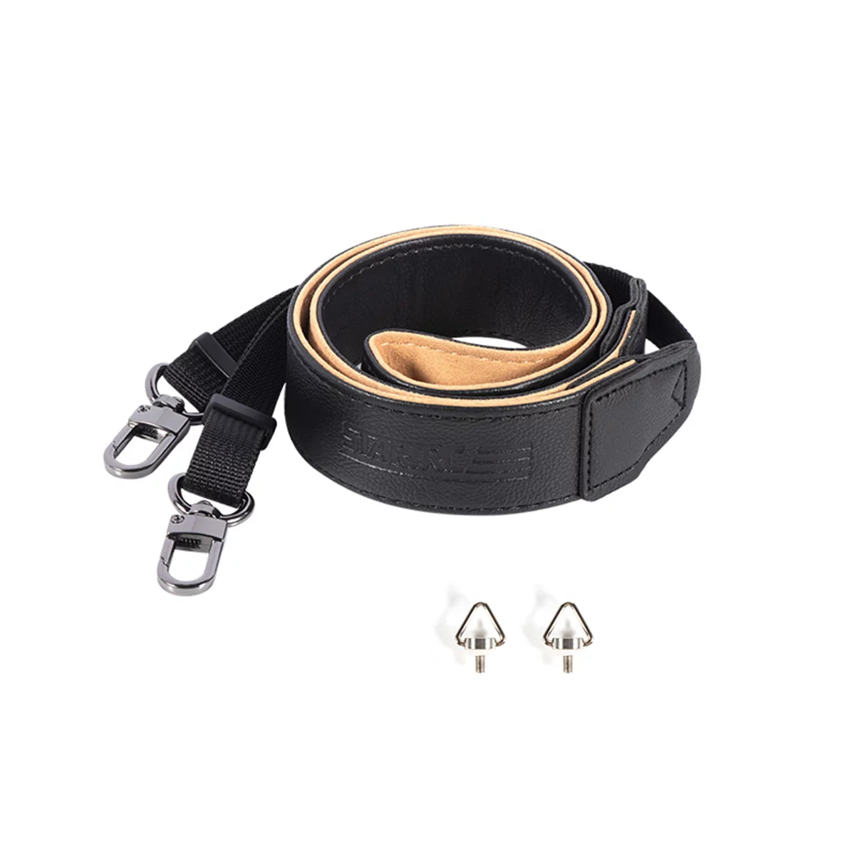Black microfiber leather shoulder strap for DJI RC Pro controller.
