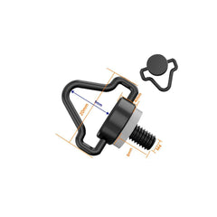 Size chart for the matte black DJI RC series controller screw.