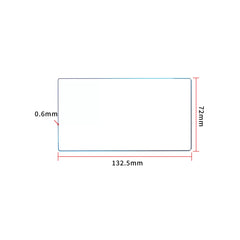 Technical dimensions and size specifications for DJI RC and RC2 tempered glass.
