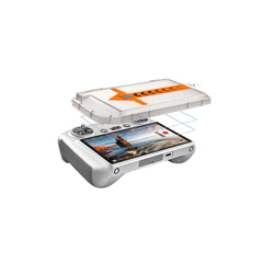 Innovative dust-free installation frame for DJI RC2 screen protector.