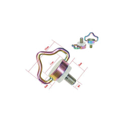 Technical dimensions of the rainbow-colored DJI RC2 quick release screw.