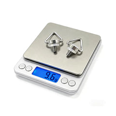 Weight measurement showing the lightweight design of one pair of DJI RC2 screws.